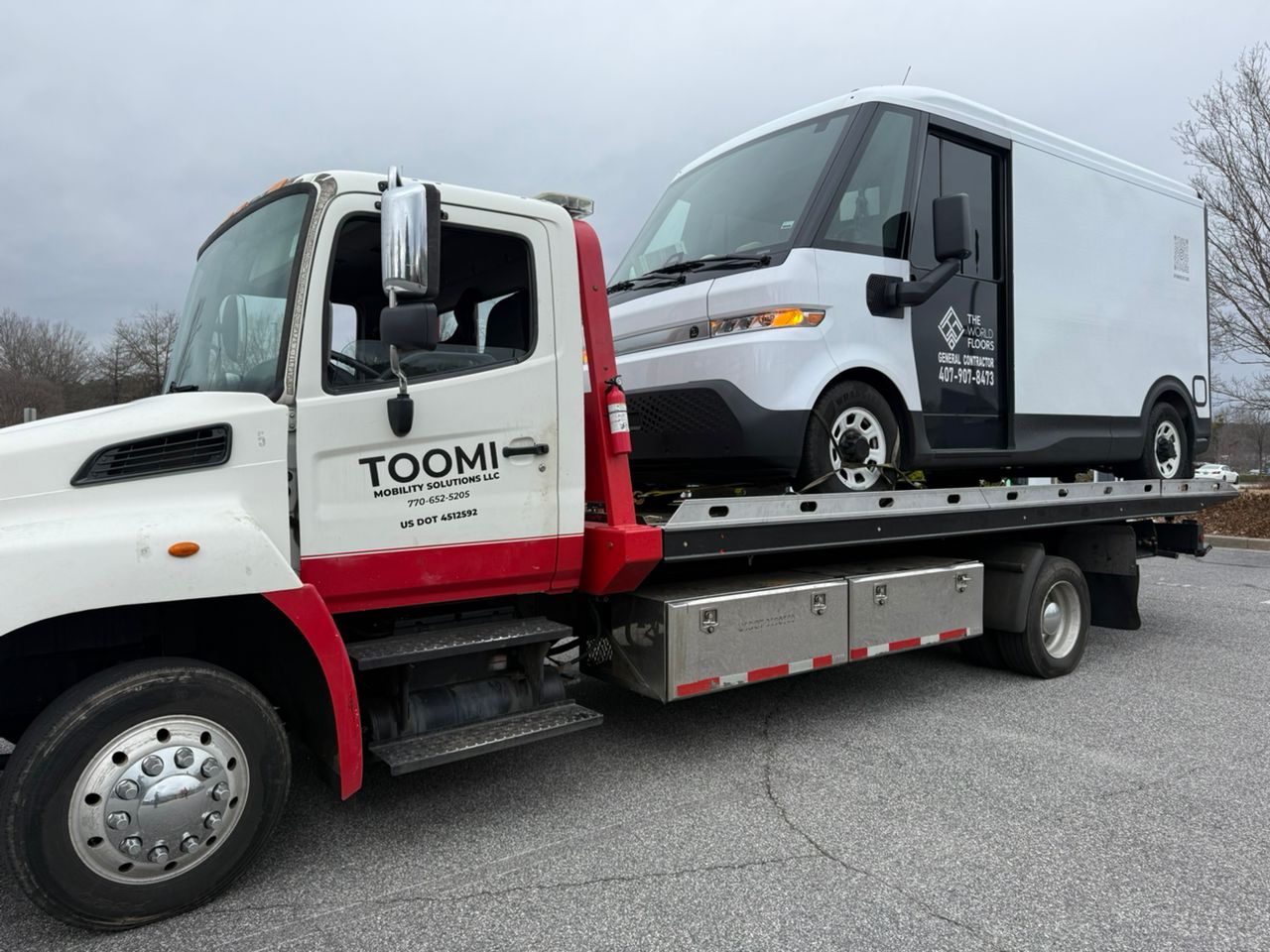 Toomi flatbed towing on Abernathy Road,Sandy Springs GA